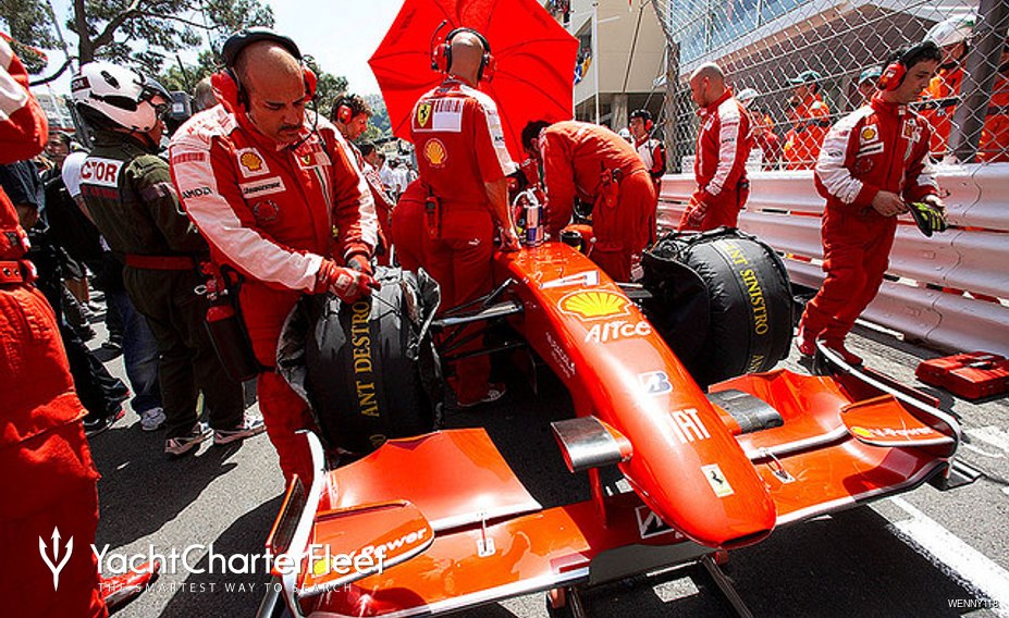 Ferari Formula 1 car before race at Monaco Grand Prix