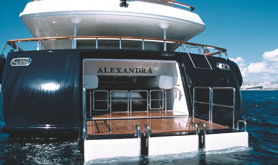 Charter yacht ALEXANDRA's swim platform